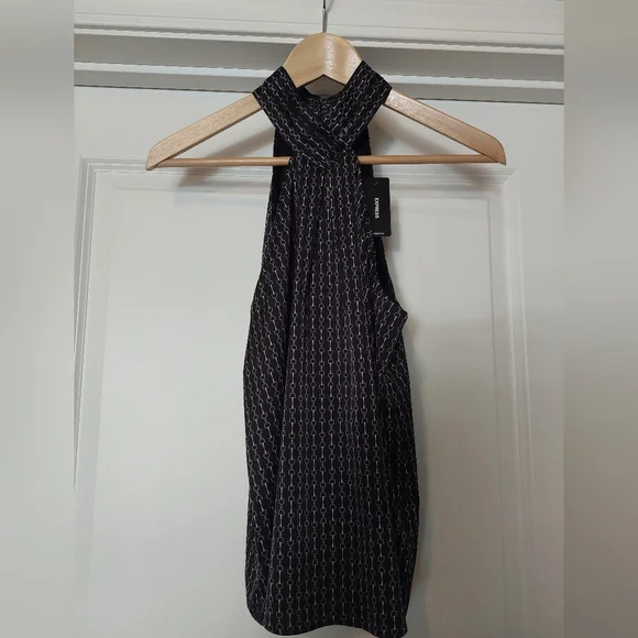 Express Black and White Patterned Tank Top - Picture 2 of 5